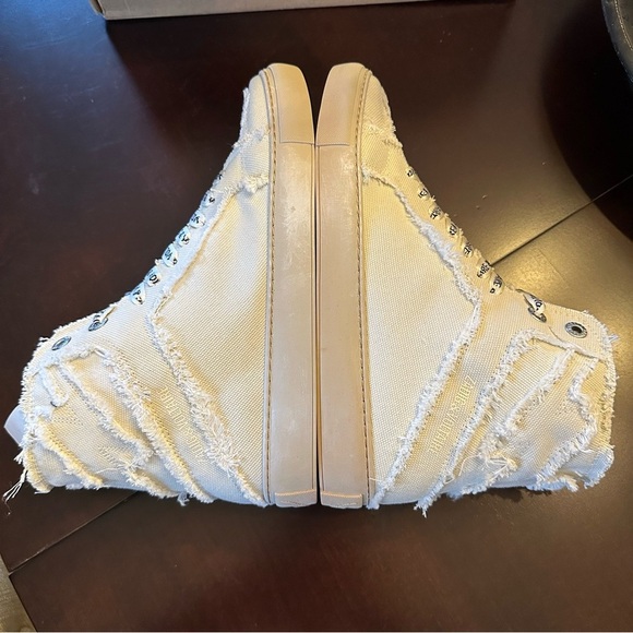 NIB Zadig & Voltaire High Flash Canvas High Tops Size 40 US 9 Flash Cream - Picture 7 of 13